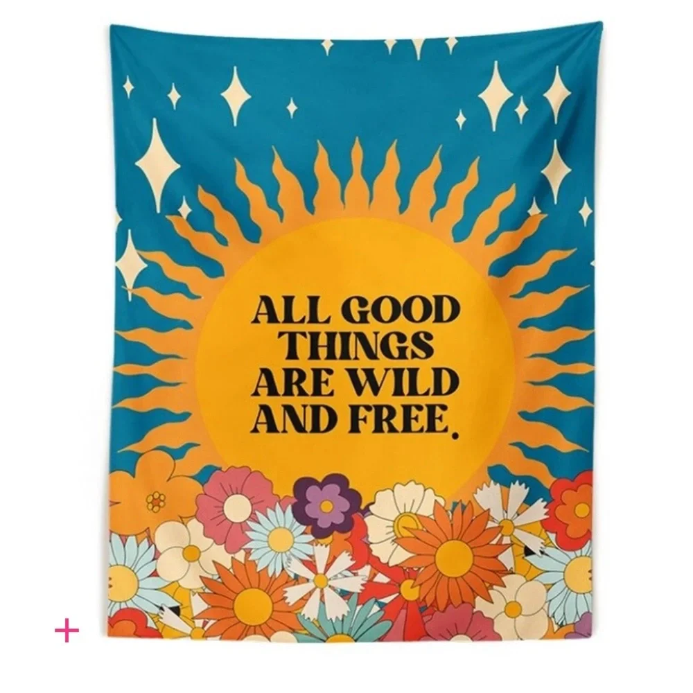 NEW tapestry “all good things are wild and free” hippie vibe